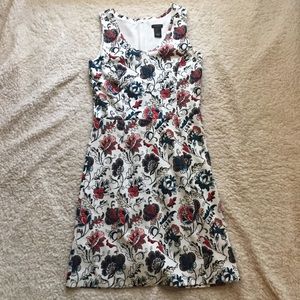 Ann Taylor Fit and Flare Sleeveless Floral Dress